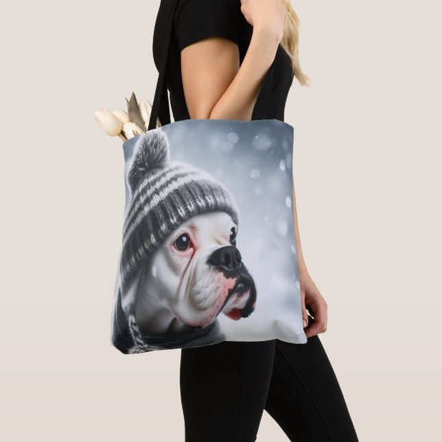 Bolso De Tela Perro Boxer en Invierno (Detalle)