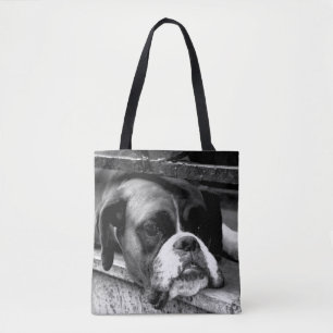 Bolso De Tela Perro Boxer en Windowsill stcnm