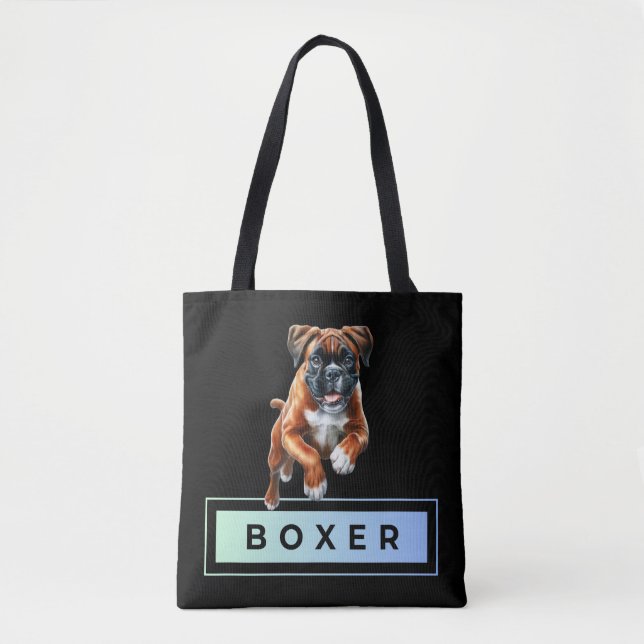Bolso De Tela Perro Boxer - Saltos y Límites (Anverso)