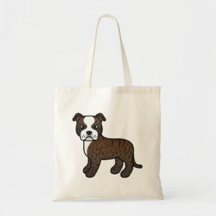 Bolso De Tela Perro Brindle y Blanco Staffordshire Bull Terrier