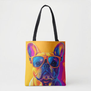 Bolso De Tela Perro bulldog francés genial con gafas de sol