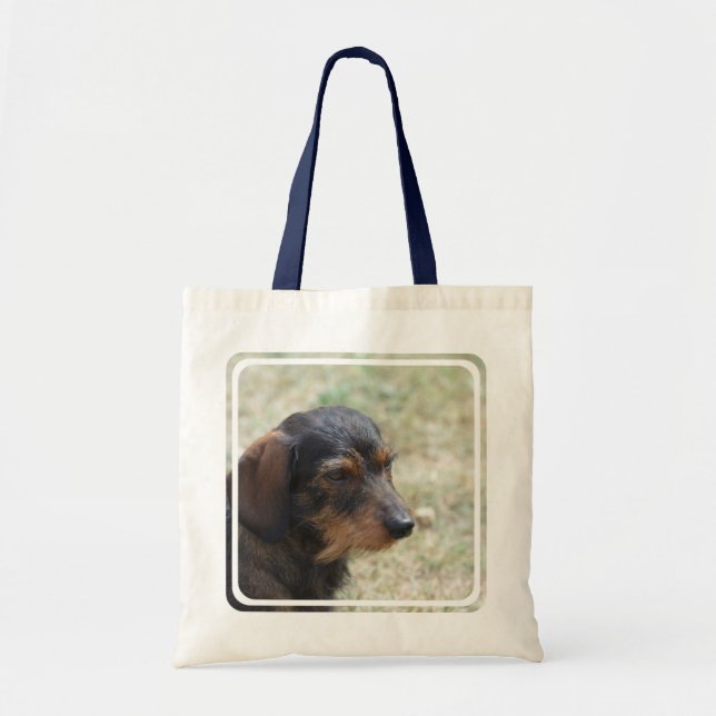 Bolso De Tela Perro cabelludo de Daschund del alambre (Frente)