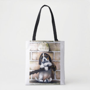 Bolso De Tela Perro cachorro a la venta ilustracion bonito