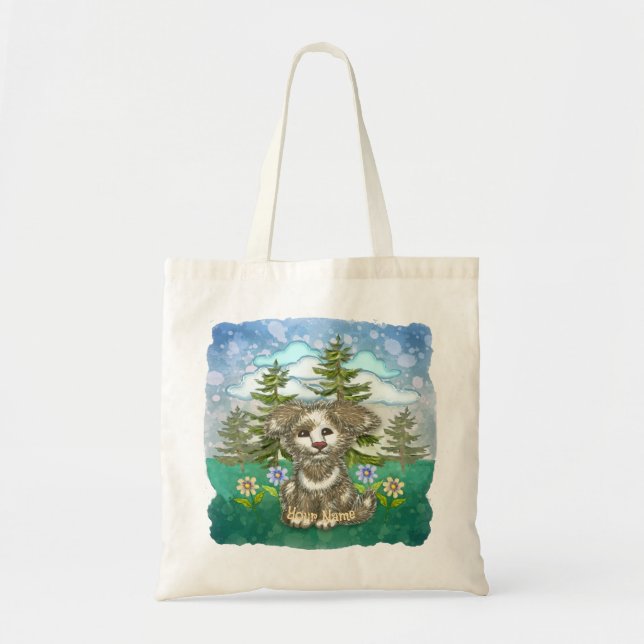 Bolso De Tela Perro Cachorro Brownie  (Frente)