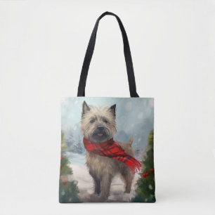 Bolso De Tela Perro Cairn Terrier en Navidades de la Nieve