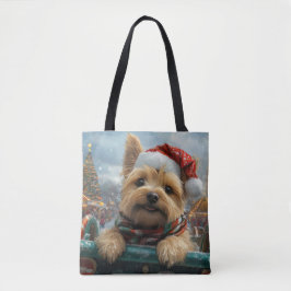 Bolso De Tela Perro Cairn Terrier Montaña Rusa Navidad