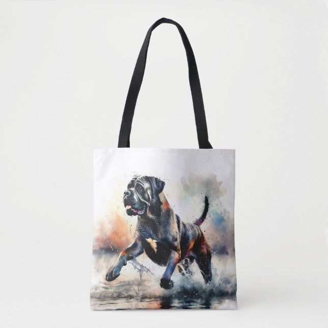 Bolso De Tela Perro Cane Corso acuarela (Anverso)