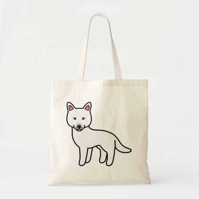 Bolso De Tela Perro Cartoon Siberiano Husky Blanco (Frente)