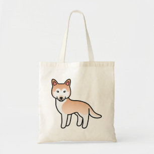 Bolso De Tela Perro Cartoon Siberiano Husky Rojo Claro