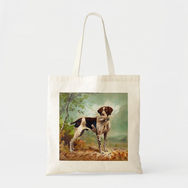 Bolso De Tela Perro cazador con pájaro en la boca (Frente)