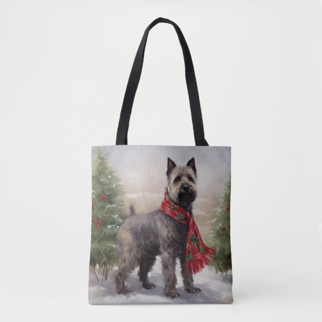 Bolso De Tela Perro chesapeake en Navidades de nieve (Anverso)
