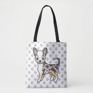 Bolso De Tela Perro Chihuahua de Pelaje Liso Merle de Chocolate