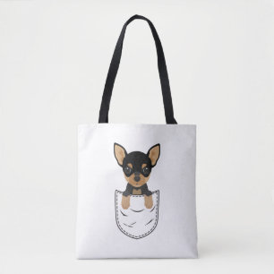 Bolso De Tela Perro chihuahua en bolsillo
