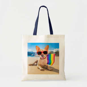Bolso De Tela Perro Chihuahua en la playa