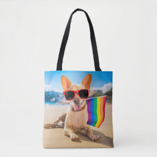 Bolso De Tela Perro Chihuahua en la playa