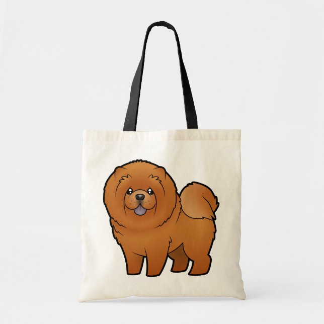 Bolso De Tela Perro chino de perro chino del dibujo animado (Frente)