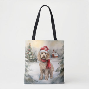 Bolso De Tela Perro Cockapoo en Navidades de nieve