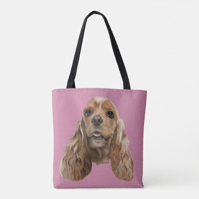 Bolso De Tela Perro Cocker Spaniel Rubio (Reverso)
