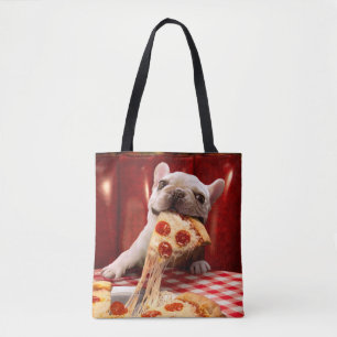 Bolso De Tela Perro comiendo pizza Slice