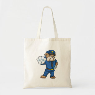 Bolso De Tela Perro como oficial de policía con uniforme