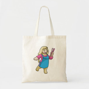 Bolso De Tela Perro como peluquero con comb