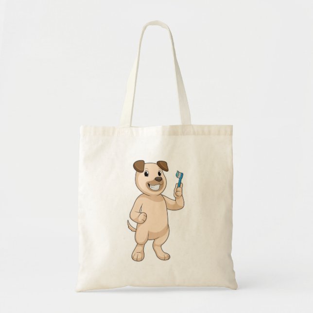 Bolso De Tela Perro con cepillo de dientes (Frente)