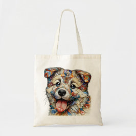 Bolso De Tela Perro con patrón de estilo Mosaico caprichoso