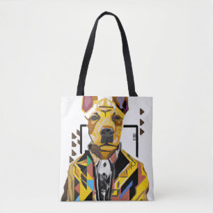 Bolso De Tela Perro con traje: Arte digital