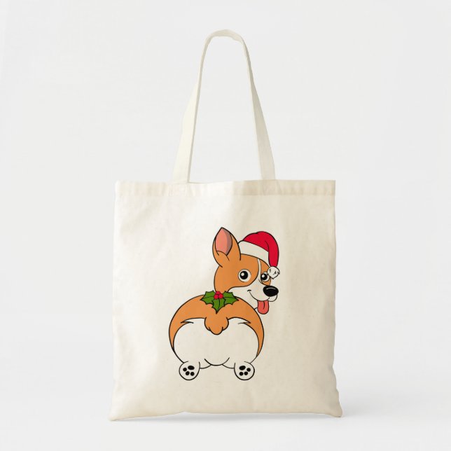 Bolso De Tela Perro Corgi Navidad (Frente)