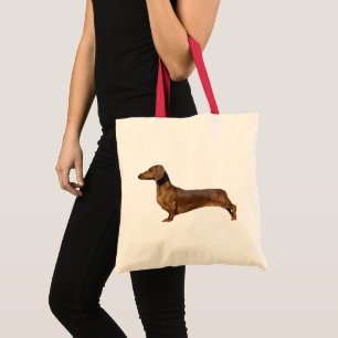 Bolso De Tela Perro Dachshund Marrón