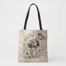 Bolso De Tela Perro Dachshund - mosaico doxie-colorido