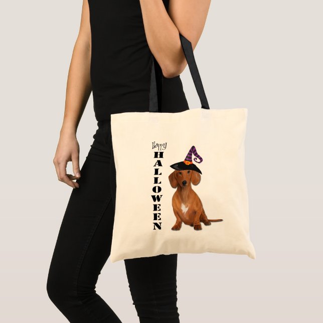 Bolso De Tela Perro Dachshund Rojo de Halloween (Anverso (producto))