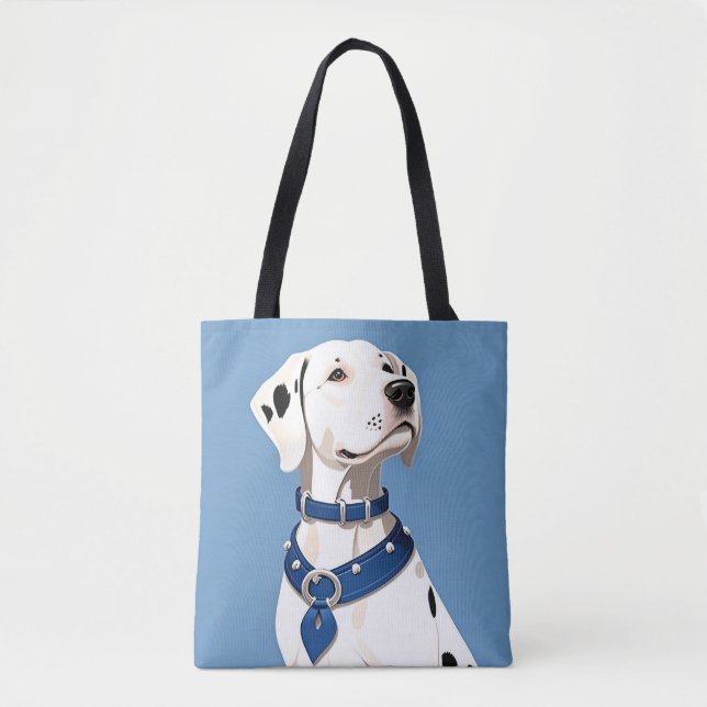 Bolso De Tela Perro dálmata con collar azul (Anverso)