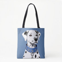 Perro dálmata con collar azul