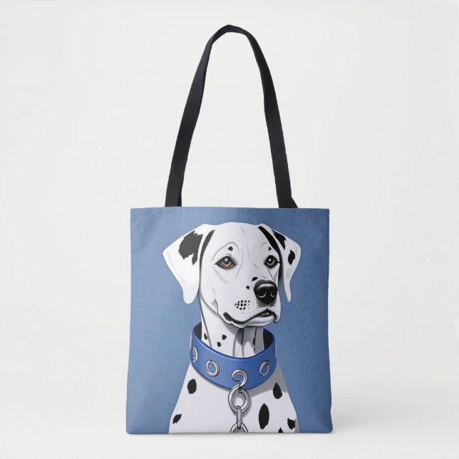 Bolso De Tela Perro dálmata con collar azul (Anverso)