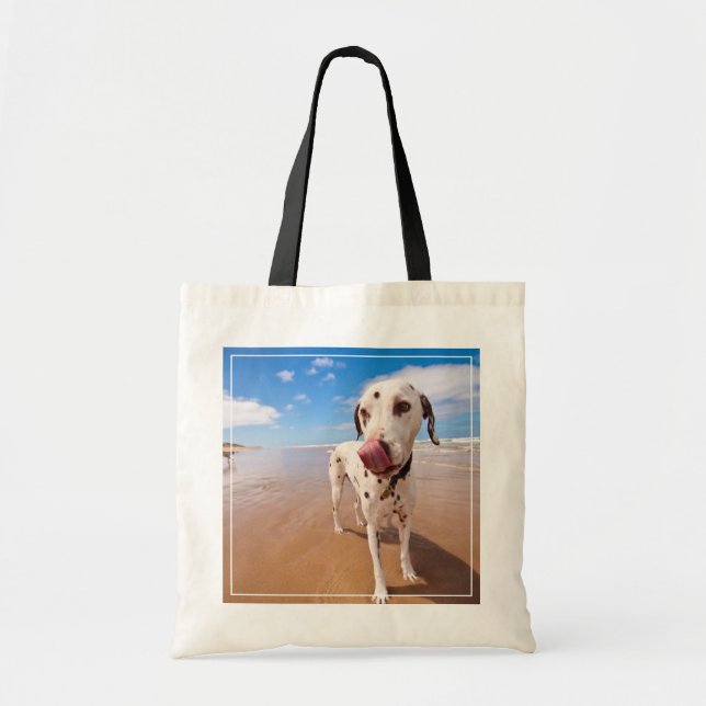 Bolso De Tela Perro dálmata en la playa (Frente)