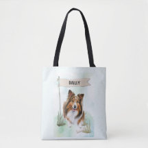 Perro de aguas de Shetland acuarela personalizado