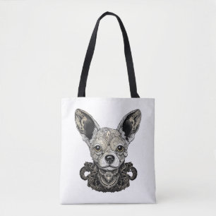 Bolso De Tela Perro de arte geométrico chihuahua Mosaic