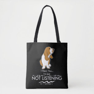 Bolso De Tela Perro de Basset Hound - oiga que usted yo apenas