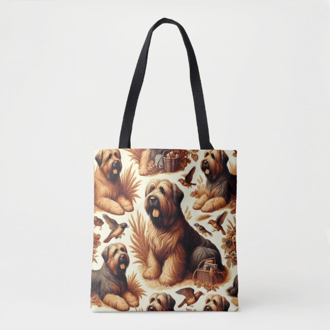 Bolso De Tela Perro de Briard inmaculado (Anverso)