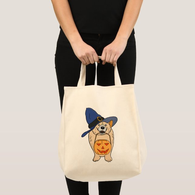 Bolso De Tela Perro de bruja de calabaza (Anverso (producto))
