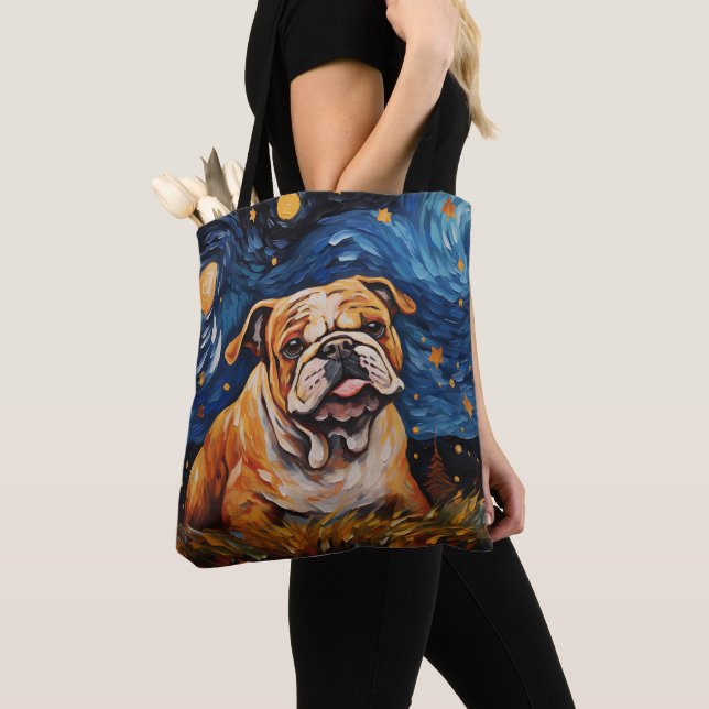 BOLSO DE TELA PERRO DE BULLDOG TEMÁTICO STARRY NOCHE (Detalle)