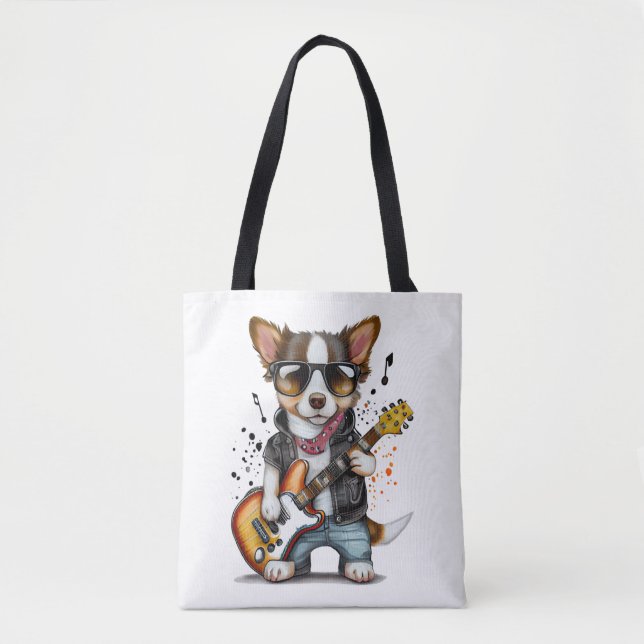 Bolso De Tela Perro de cachorro de rollo (uno) (Anverso)