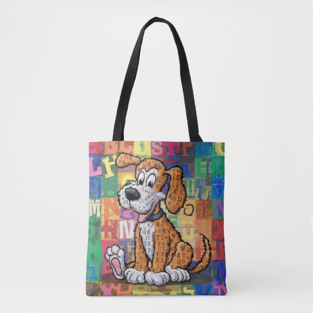 Bolso De Tela Perro de caricatura (Anverso)