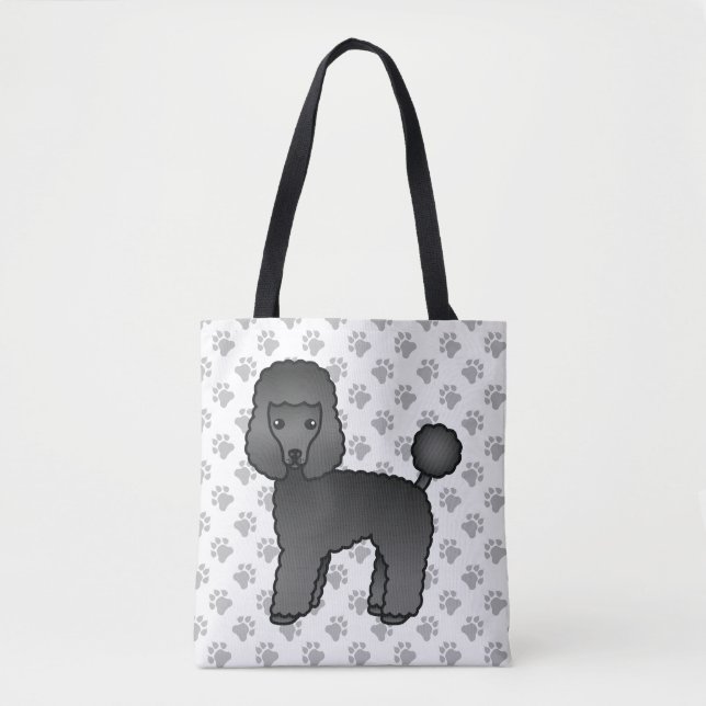Bolso De Tela Perro de caricatura de juguete negro (Anverso)