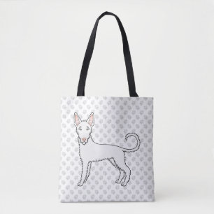 Bolso De Tela Perro de caza ibicenco de pelo duro blanco de dibu