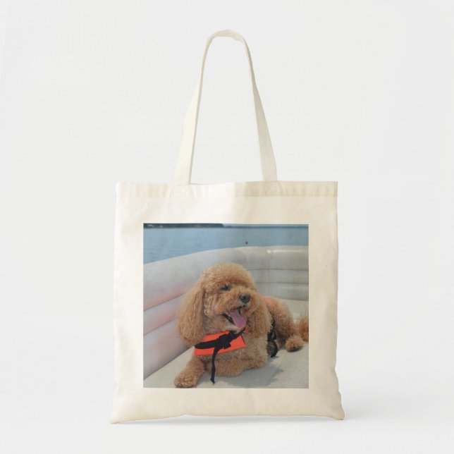 Bolso De Tela Perro de Cockapoo con chaleco salvavidas (Frente)
