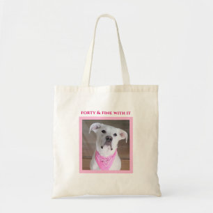 Bolso De Tela Perro de confianza con ojos de alma 40 rosa