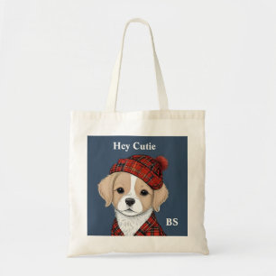 Bolso De Tela Perro de cumpleaños lindo en disfraz escocés