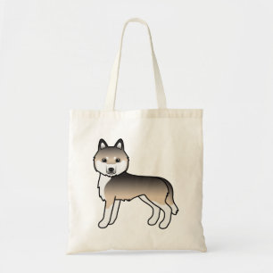 Bolso De Tela Perro de dibujos animados adorable Husky Siberiano